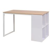 vidaXL Escritorio 120x60x75 cm en color Blanco/Roble y blanco | estructura resistente ideal para salón dormitorio o estudio - details 1