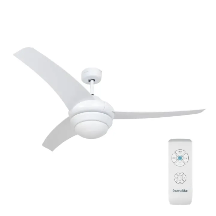 UNIVERSALBLUE Universalblue | Ventilador de Techo Blanco 132 Cm - MISTRAL 3052 con Control Remoto y Lámpara Ajustable - 1