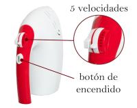 Batidora de Varillas Amasadora 250W 5 Velocidades Accesorios Incluidos 2 Varillas Batidora y Amasadora - details 5