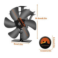 Ventilador De Estufa Eco-amigable De 6 Hojas Potenciado Por Calor Quemador De Leña Para Distribución De Calor En El Hogar En Invierno Ventilador Silencioso - details 1