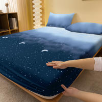 Sábana Ajustada Moderna Y Sencilla Con Estampado De Cielo Estrellado Mate Para Dormitorio Cobertura De Cama De Poliéster 100% Sin Almohadillas - details 2