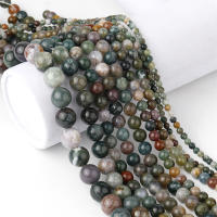 Talismán De Agate India Natural Redondo De Cuentas Sueltas Para Hacer Joyas DIY Pulsera Collar Accesorios Longitudes 6m 8m 10m - details 1