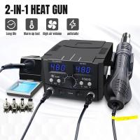 Estación de soldadura Digital LED 2 en 1, 800W, pistola de aire caliente, estación de retrabajo, soldador eléctrico para teléfono, PCB, IC, SMD, soldadura BGA - details 0