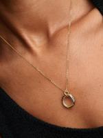 Pandora - Collar with Colgante bicolor de forma Orgánica-Plata de Ley, Baño de Oro de 14 K - details 1