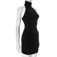 CUTENOVA Vestido Elegante Sin Mangas Para Mujer Verano 2024 Cuello Colgante Espalda Descubierta Cintura Ajustada Pleated Mini - details 2