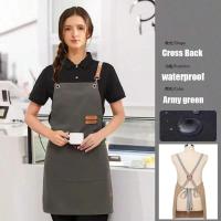 Aprón De Cocina Impermeable Para Hombres Y Mujeres Con Correa Ajustable Y Grandes Bolsillos En Lona Canvas - details 1