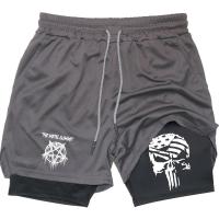 Shorts De Anime Doble Capa Para Hombre Deporte Fitness Estampado Rápido Secado Pantalones De Entrenamiento Multi-Desempeño Running M-3XL - details 9
