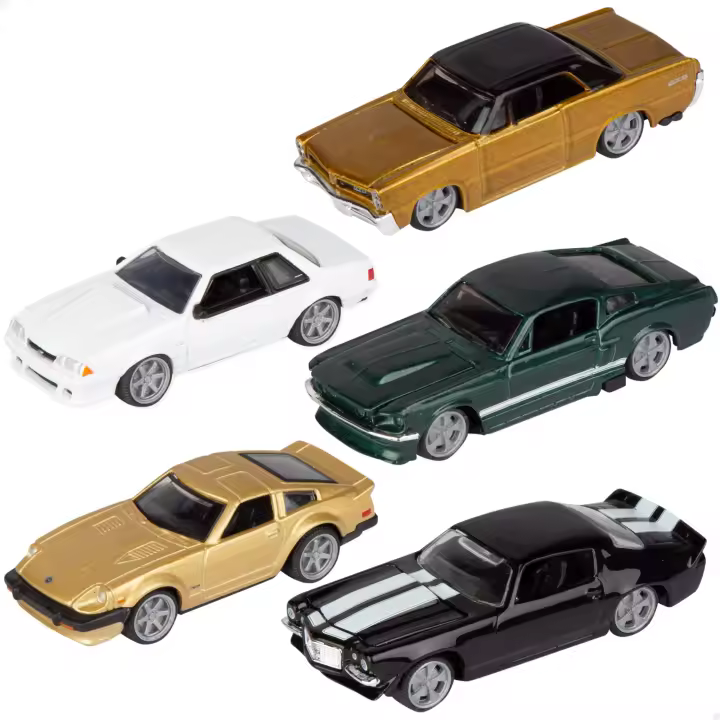 Burago - Set 5 coches de colección, escala 1/64, fabricados con cuerpo de metal, vehículos clásicos, colección de coches en miniatura, coche coleccionista, regalos niños, a partir de 3 años - 1