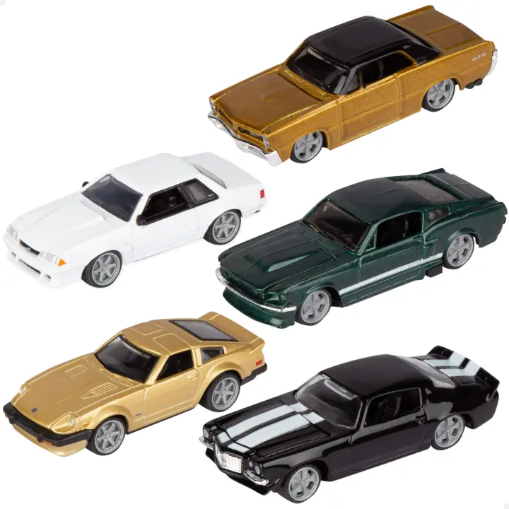 Burago - Set 5 coches de colección, escala 1/64, fabricados con cuerpo de metal, vehículos clásicos, colección de coches en miniatura, coche coleccionista, regalos niños, a partir de 3 años - 1