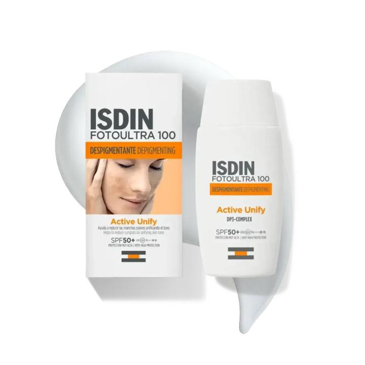 ISDIN - Crema fotoprotectora facial FotoUltra 100 Active Unify SPF 50+ con DP3-Complex® 50 ml — oferta en Miravia