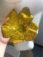 1 Pieza De 20CM De Flores De Lentejuelas Brillantes En Rojo Naranja Azul Dorado Plateado Rosa Para Vestido De Noche Traje De Baño DIY Aplicación - details 2