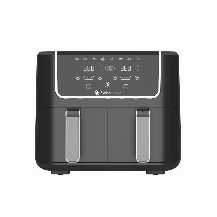 SWISS HOME | FREIDORA DE AIRE DOBLE 6L 2100W + NEGRO DARK - 1