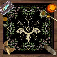 Mantel De Tela Para Cartas De Tarot 1pc Decoración De Juego De Cartas Pagan Con Fases De Luna Y Flores Estilo Pagan Para Atril Y Brujería - details 42