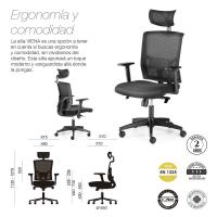 Silla de oficina Viena de Euromof super comadas profesional COLOR NEGRO envio 24/48h - details 0