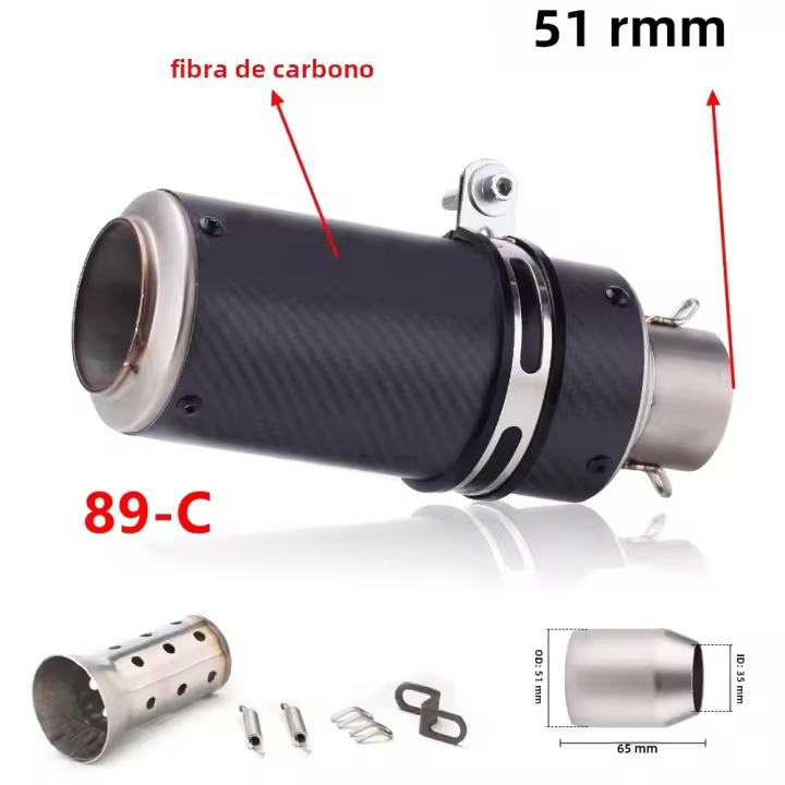 Escape De Motocicleta Modificado Muffler Pipe Para MT07 R1 ER6N CBR250R Nmax Tmax530 Msx125 Scooter Pit Bike Dirt Motocross Universal - 1