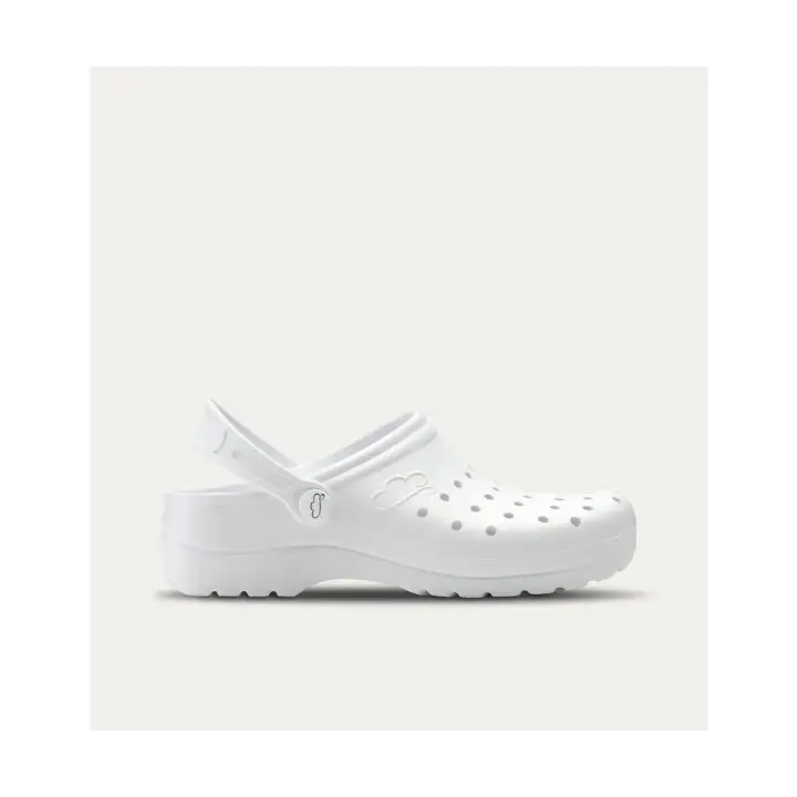 Zuecos Perforados hombre blancos   Textil, extraible, efecto memoria y antibacteriano - 1