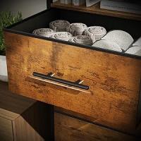 Cómoda para dormitorio, cómoda industrial rústica con 8 cajones de TELA, pasillo, fácil de instalar, cajonera para habitaciones, gran espacio de almacenamiento. - details 4