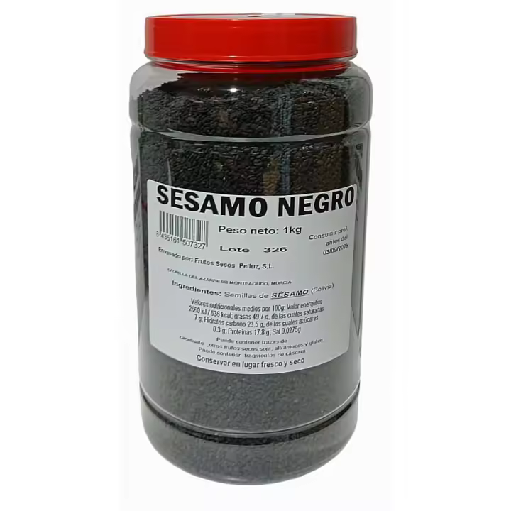 Semillas de Sésamo Negro 1 Kg - Semillas de Pelluz para Usar en Culinaria o Repostería - 1