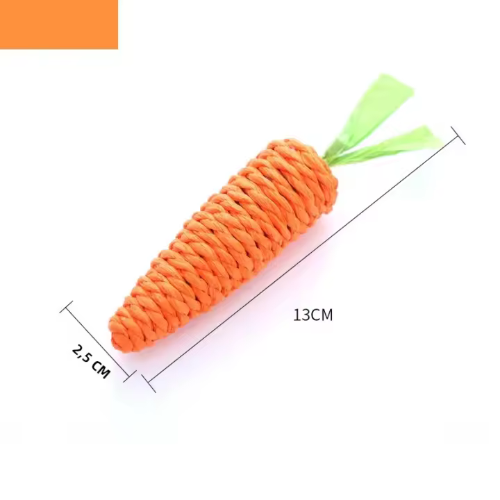 Juguete Para Gato Raíz De Zanahoria Sonido Resistente Mordedor De Papel Y Cuerda Para Limpieza Dental Juguete Interactivo Para Gatos - 1