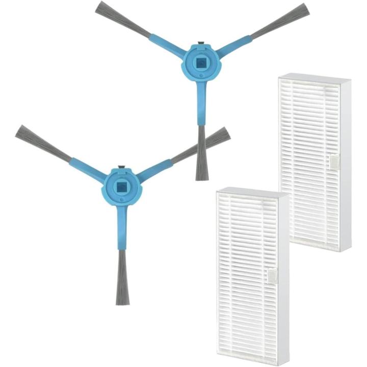 Roboparts® Pack 2 cepillos y 2 filtros hepa, escobillas Laterales, para Cecotec Conga 999 Origin X-Treme/Conga 999 Origin Genesis Pack repuestos y Accesorios para Robot Aspirador
