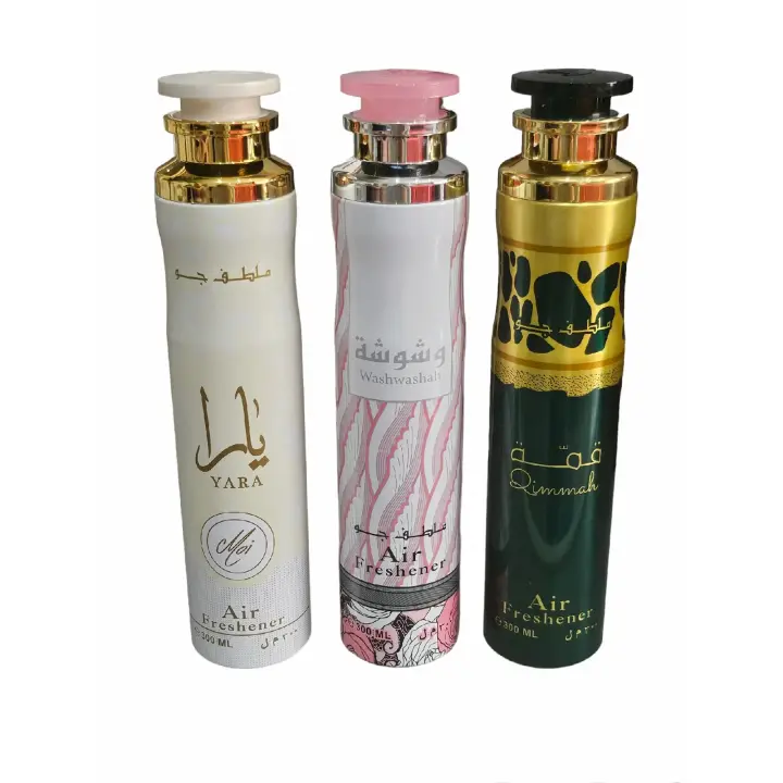 PACK DE 3 AMBIENTADORES LATTAFA - Yara Moi, Qimmah y Washwashah - 300ml x 3 unidades , ambientadores árabes Lattafa Perfumes - 1