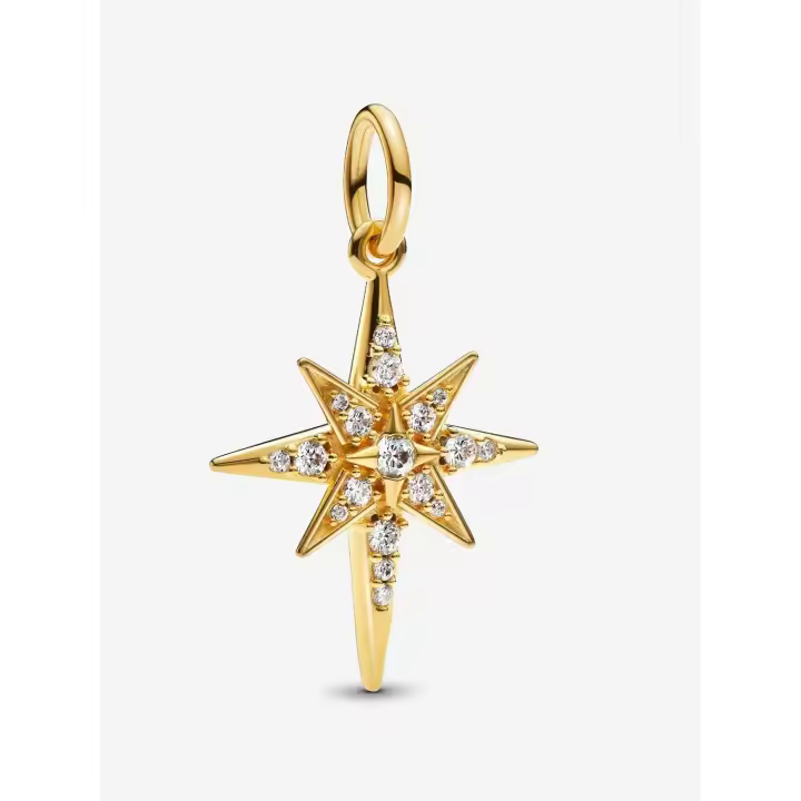 Pandora - Charm Colgante Estrella del Norte Brillante - Baño de Oro de 14K - 1