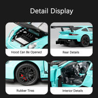 Coche De Modelismo Metálico 1:32 GT3RS Juguete Deportivo Con Puertas Abiertas Y Función Retroceso Luz Y Sonido Regalo Para Niños - details 8