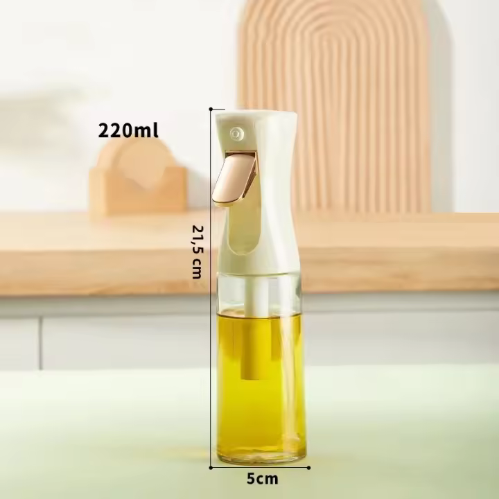 Botella De Rociador De Vidrio Doble Tubo Para Control De Grasa Y Aceite Ecológico Adecuado Para Cocina Barbacoa Air Fryer - 1