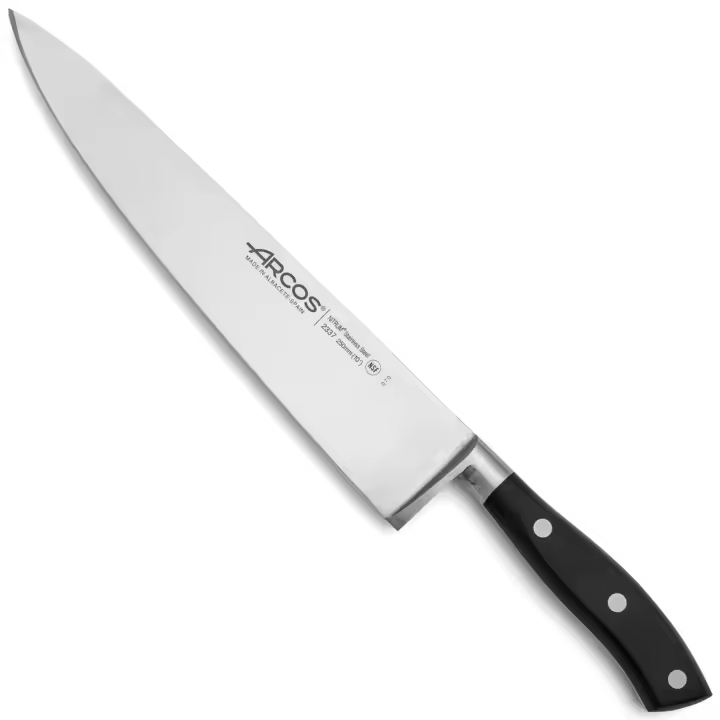 ARCOS Riviera - Cuchillo de Chef (250 mm) - Hoja de Acero Inoxidable Forjado Nitrum® - Mango Negro de Polioximetileno (POM) - 1