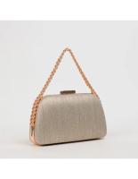 Bolso de mano tipo clutch dorado eventos bodas - details 1