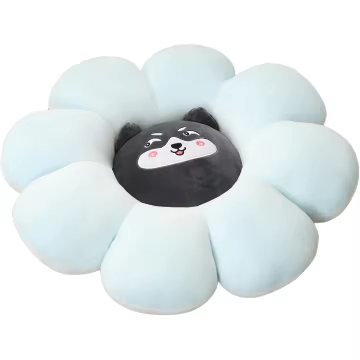 Cojín de flores con dibujos de animales y flores, cojín de cintura de felpa para silla de oficina, cojín decorativo para el hogar (17,7 pulgadas, rosa) - 1