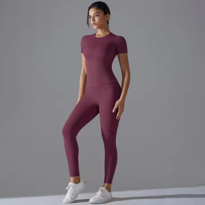 SSITO Conjunto de Mallas de gimnasio de secado rápido, traje de Yoga, Conjunto Deportivo with manga, transpirable, elástico, Gimnasio, Yoga, Fitness Delgado, Top activo, pantalón de Yoga ajustado - 1