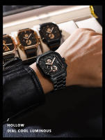 Reloj De Hombre POEDAGAR Moda Luminoso Impermeable Cronógrafo Fecha Reloj De Pulsera Acero Inoxidable Cuarzo Cuadrado Relojes Para Hombres - details 13