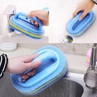 Cepillo Multifuncional Azul Para Cocina Y Baño Con Mango De Plástico Cepillo De Esponja Para Lavar El Baño Y Fregadero Ecológico - details 6