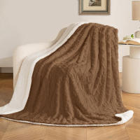 Almeritex Manta Sofa de Borrego, Manta Doble Cara Franela y Sherpa, 100% Poliester, Suave y Caliente para Invierno, 130x160 160x220 220x240 - details 14