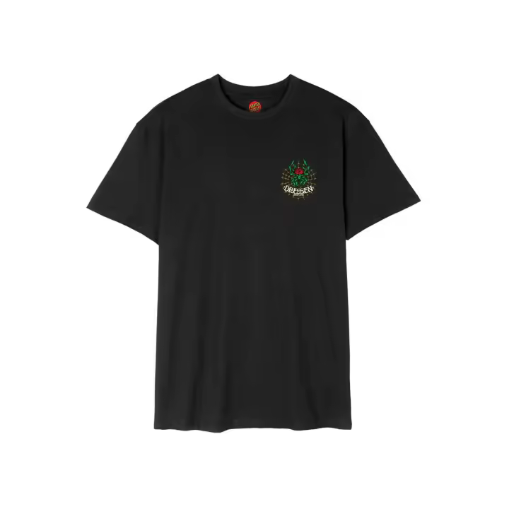 Camiseta de Manga Corta Santa Cruz Dressen Rose Cross 2 para hombre en color negro - 1
