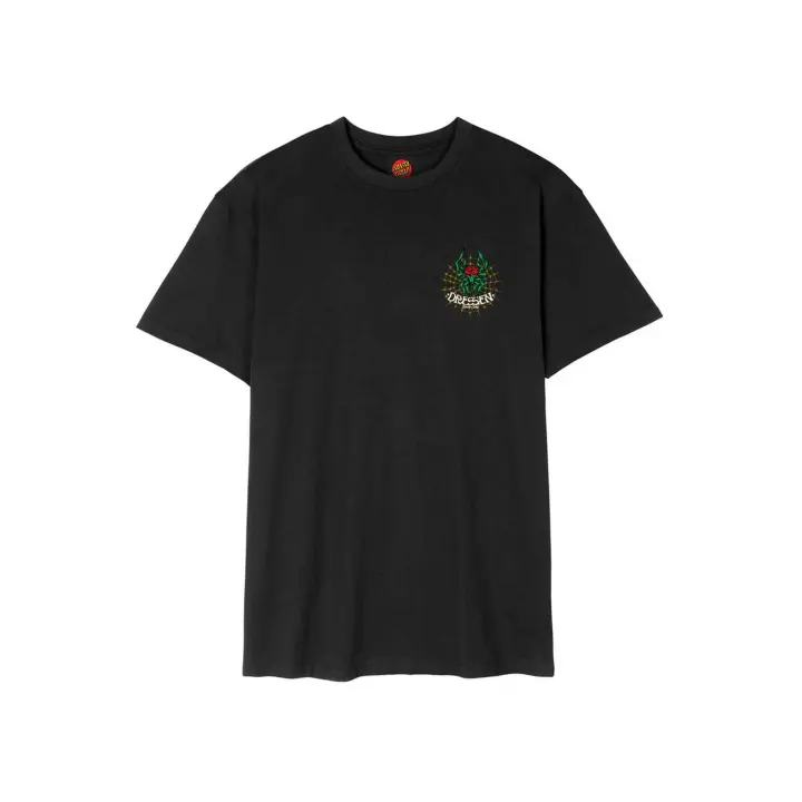 Camiseta de Manga Corta Santa Cruz Dressen Rose Cross 2 para hombre en color negro - 1