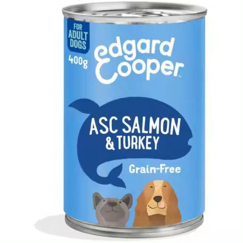 Edgard & Cooper Adult Grain Free Salmón Y Pavo Perro Latas 6 X 400 Gr - 1