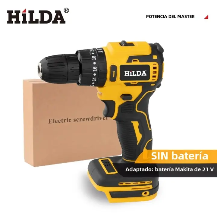 HILDA 21V Chispa Inalámbrica Mini Herramienta Eléctrica Sin Batería Interfaz Makita Amarillo Tornillo Para DIY En El Hogar - 1