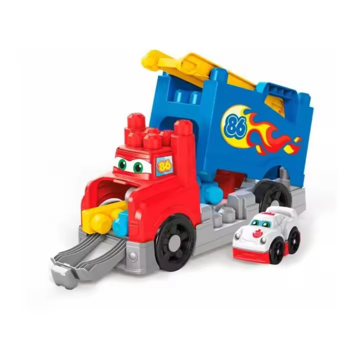 Mattel Mega Bloks Camión de Carreras y Construcción con Coche de Carreras y Sonido Realista de Competición - 1