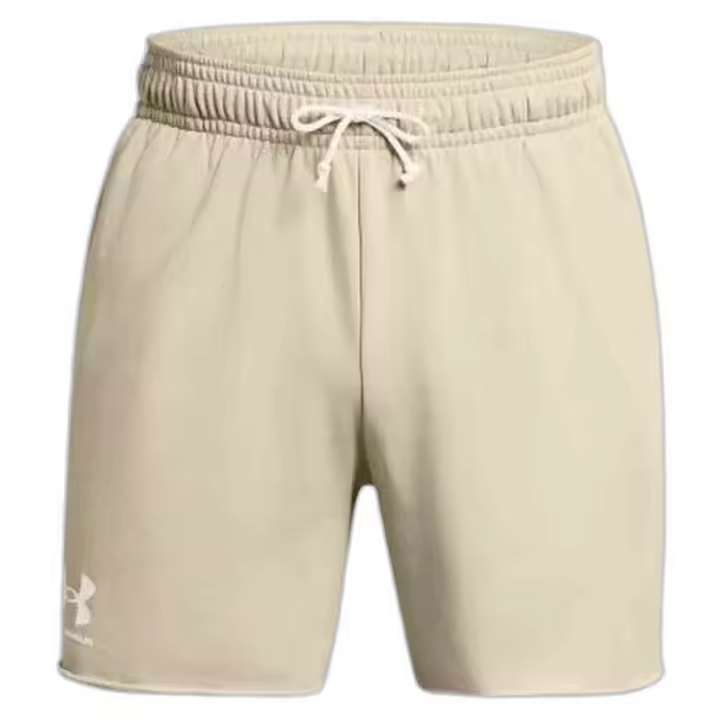 Pantalon Corto Under Armour Rival Terry 6In para hombre en color beige - 1