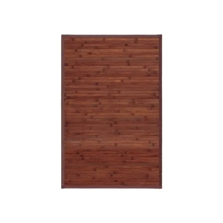 Dcasa Alfombra pasillera de bambú marrón nogal de 60 x 90 cm - 1