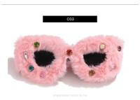 Gafas De Sol De Moda 2024 Con Diamantes Y Peluche Forma De Ojo De Gato Concava Para Fotografía Decorativas Para Mujeres - details 6