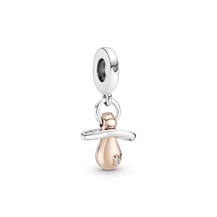 PANDORA Charm Colgante Chupete Bebé Rosa 781490C01 de Plata - 1