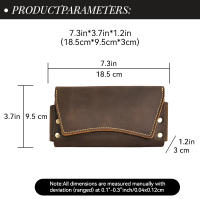 Bolsa De Cintura Para Hombre De Cuero Genuino Retro 1 Pieza Dos Maneras De Usar Con Clip De Cuero Multifuncional Bolsa De Teléfono Zero Monedero - details 3