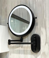 Espejo De Maquillaje Montado En La Pared 8 Pulgadas Negro Con Luz LED De 3X-10X Magnificación Doble Cara Para Baño Y Cosméticos - details 9