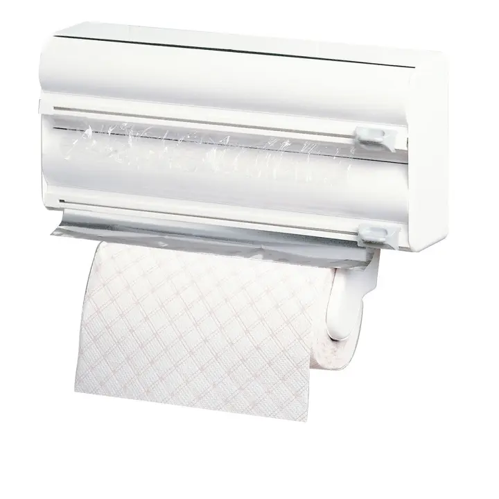 Rayen | Portarrollos de Cocina | Portarrollos Triple de Cocina | Sistema de Corte | Adaptable | Cuchillas Especiales | Blanco | Medidas: 38x10x25,5 cm - 1