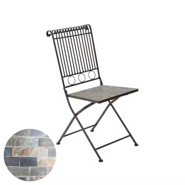 SILLA METÃLICA/MOSAICO COLOR: MARRON 39x39x90cm MODELO STUTTGART PARA EXTERIOR - 1