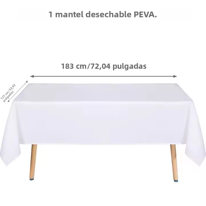 Mantel Rectangular PEVA Impermeable Y Resistente Al Aceite Para Bodas Navidad Showers De Bebés Cumpleaños Eventos Banquete Decoración De Mesa Para El Hogar Y Comedor - 1