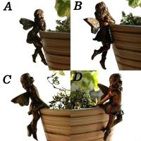 Decoración De Resina Para Jardín Fae Girl Colgante De Taza Combinación De Flor Borde De Canasta Ornamento Para Maceta - details 1